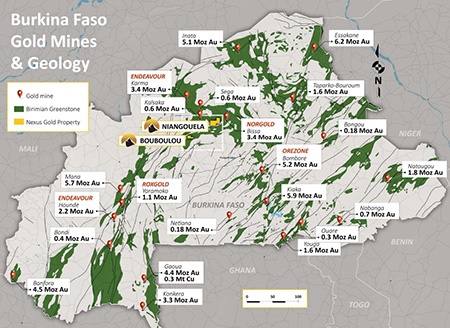 Burkina faso altın madeni haritası